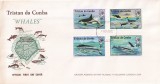FILATELIE TEMATICA - PLIC TRISTAN DA CUNHA FCD TEMATICA PESTI BALENE