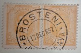 Romania 1900-11 Carol I, 50 bani, Filigran rasturnat, stampila BROSTENI