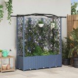 vidaXL Pat Ridicat cu Trellis și Acoperiș Gri 163 x 40 x 141 cm PP 42032561