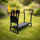 Scaun de gradina 3 in 1 &ndash; Ingenunchier, Organizator Unelte, Pliabil, Suport 150 kg