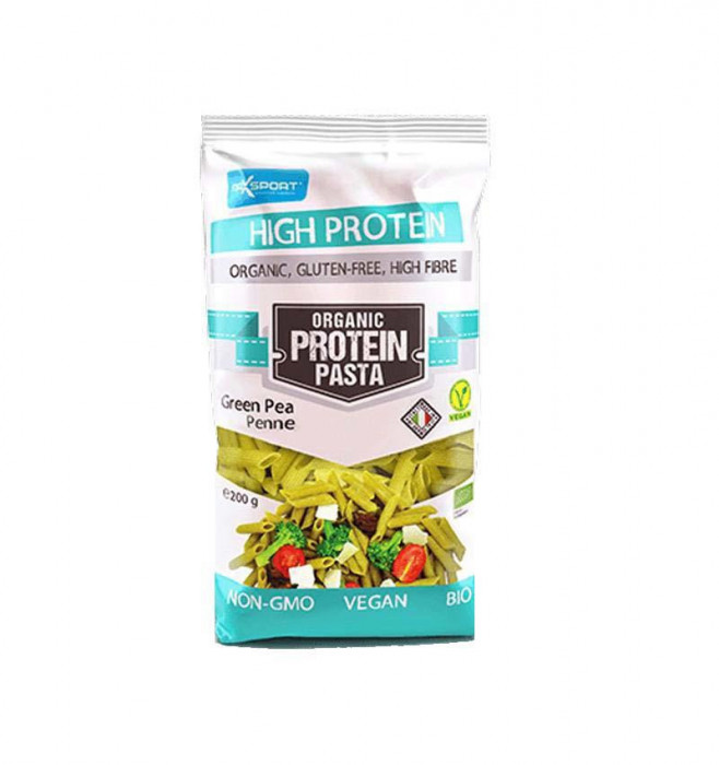 Penne din Mazare Verde fara Gluten cu Continut Ridicat de Proteine Bio 200 grame Max Sport