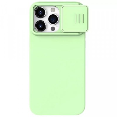 Husa MagSafe pentru Apple iPhone 15 Pro Max, Nillkin, CamShield Silky, Verde Deschis foto