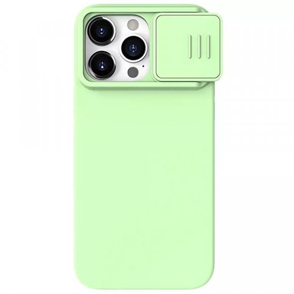 Husa MagSafe pentru Apple iPhone 15 Pro Max, Nillkin, CamShield Silky, Verde Deschis