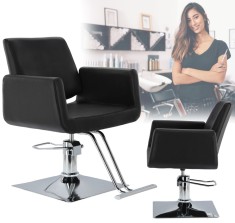 Scaun de coafat Aurora hidraulic rotativ pentru salonul de coafura Suport cromat scaun de coafor foto