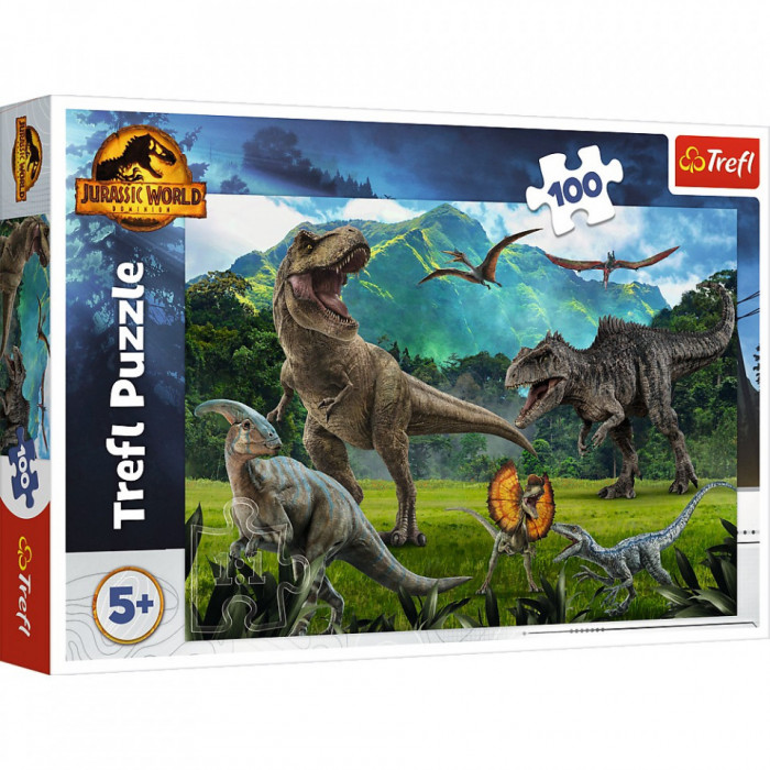 PUZZLE TREFL 100 PIESE JURASSIC WORLD LUMEA DINOZAURILOR