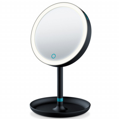 Oglindă cosmetică Beurer BS 45, 17.5 cm, Lumină LED, Mărire de cinci ori, Senzor tactil, Funcție de diminuare, Negru foto