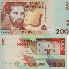 ALBANIA █ bancnota █ 200 Leke █ 1996 █ P-63 █ UNC █ necirculata