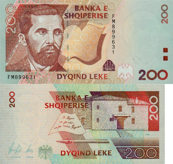 ALBANIA █ bancnota █ 200 Leke █ 1996 █ P-63 █ UNC █ necirculata