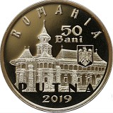 Romania 50 bani 2019 (proof in capsula; comemorativa: Manastirea Putna) Alama, KM-446 UNC !!!