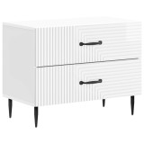 vidaXL Dulap de noapte cu sertar Alb foarte lucios 62 x 34,5 x 47,5 cm 894779