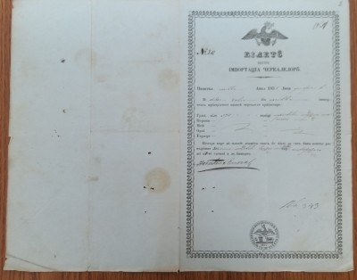 ROMANIA Valahia 1858 Act de Import Cereale prin vama si carantina Braila foto