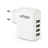 ALIMENTATOR retea 220V GEMBIRD, universal, 4 x USB, maxim 3.1A, alb, &quot;EG-U4AC-02&quot; (timbru verde 0.18 lei)