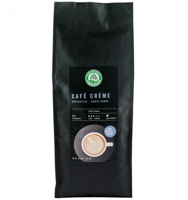 Cafea Boabe Prajita si Decofeinizata Bio Cafe Creme 500gr Lebensabum