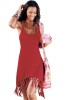 U23-3 Rochie de plaja accesorizata cu franjuri