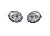 Far Volkswagen Beetle (1c/9c/1y), 01.1998-05.2005, model tuning, montare fata, stanga+dreapta, cu lentile; cu indicator led; cu lumina de parcare LED