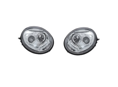 Far Volkswagen Beetle (1c/9c/1y), 01.1998-05.2005, model tuning, montare fata, stanga+dreapta, cu lentile; cu indicator led; cu lumina de parcare LED foto