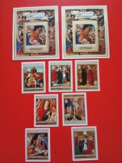 RAS AL KHAIMA, PICTURI - COLIȚĂ PERF./IMPERF. + SERIE COMPLETĂ MNH