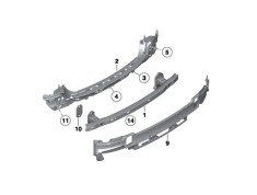 Intaritura bara, armatura BMW Seria 7 (F01/F02), 10.2008-01.2016, spate, Tabla