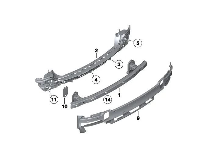 Intaritura bara, armatura BMW Seria 7 (F01/F02), 10.2008-01.2016, spate, Tabla