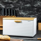 Cutie pentru paine, din oțel, alb, dreptunghiulara, 35.5 x 23.5 cm, Klausberg