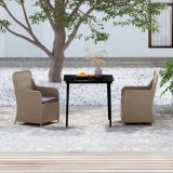 vidaXL Set mobilier de grădină cu perne, 3 piese, maro