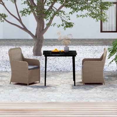 vidaXL Set mobilier de grădină cu perne, 3 piese, maro foto