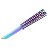Briceag fluture de antrenament IdeallStore®, Rainbow Siege, otel inoxidabil, 22.5 cm, multicolor