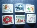 Serie Polonia 1987 Basme Andersen, 6 valori, Nestampilat