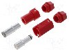 Conector alimentare DC, 500V, 1 pini, seria QS, {{Dimensiune pin}}. DONGGUAN QS ELECTRONIC TECH CO.,LTD - QS12H-F+M RED