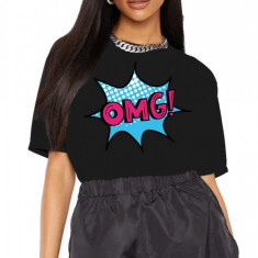 Tricou dama negru - OMG - 2XL