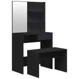Cumpara ieftin Set masuta de toaleta, negru, 74,5x40x141 cm