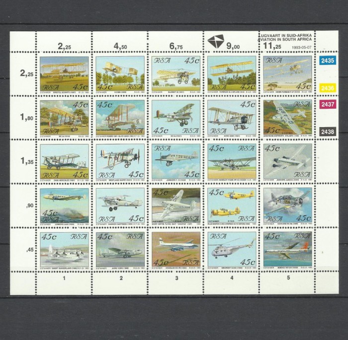 AFRICA DE SUD 1993 AVIOANE AVIATIE