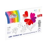 Bloc tehnic colorat A4 Fiorello 150-1438, 160g/mp, mix diverse culori, set 8 file