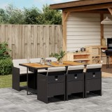 Set mobilier de gradina cu perne, 7 piese, negru, poliratan GartenMobel Dekor, vidaXL