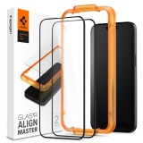 Folie sticla Spigen - Glas.tR Align Master (2 pack) - iPhone 15 Pro Max - Black