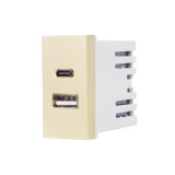 Cumpara ieftin Modul priza USB A+C Luxion 1M auriu, standard italian pentru rame din sticla