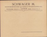 A976 Plic cu antetul magazinului universal Schwager M., Lugoj, ante 1918, austro-ungar