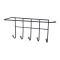 Cuier metalic cu 5 agatatori si suport pentru hartie, prindere cu adeziv, SY076B, 260 mm, negru mat
