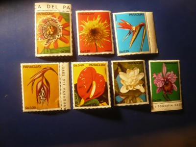 Serie Paraguay 1973 - Flori , 7 valori foto