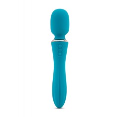 Vibrator Nubii Mika Wand, 12 Moduri Vibratii, Incalzire, Silicon, USB, Albastru