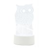 Lampa LED decorativa 3D eMazing, forma bufnita, inaltime 20 cm si lumina multicolora