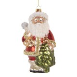 Cumpara ieftin Ornament brad Mos Craciun sticla multicolora 8x7x14 cm