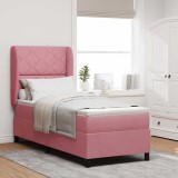 Cumpara ieftin Pat cu arcuri cu headboard Manual Roz 200 x 80 cm Catifea