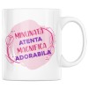 Cana alba personalizata &quot;Minunata, Atenta, Magnifica, Adorabila&quot;, INOVATIX&reg;. 330ml, Oem
