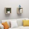 VidaXL Rafturi de perete cub, 2 buc., stejar sonoma, 30x15x30 cm 807007