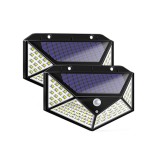 Set 2 Lampi Solare 100 LED Ultra Luminoase cu Senzor Miscare, 1200 Lumeni, ABS Rezistent, 3 Moduri, Unghi 270&deg;
