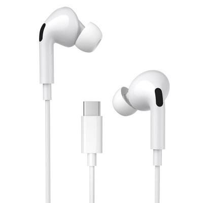 Handsfree Casti In-Ear WK-Design Y31, Cu microfon, USB Type-C, Alb foto