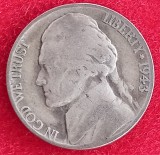 (A261) MONEDA DIN ARGINT SUA - 5 CENTS 1943, LIT. P (MONETARIA PHILADELPHIA), JEFFERSON, 5 GRAME, ARGINT 350