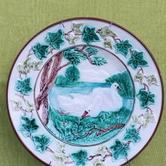 Farfurie decorativa, piesa de colectie, maiolica