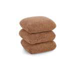 Cumpara ieftin Puf structura lemn textil buclat caramiziu Antara 44.5x44.5x44.5h